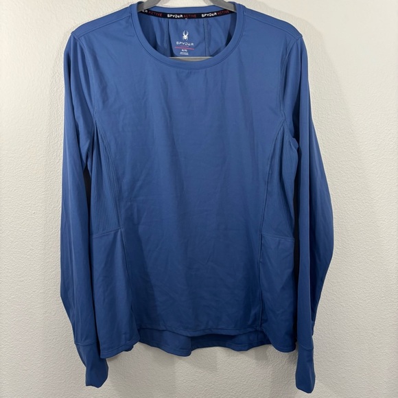 Spyder Blue Long Sleeve Tee Moisture-Wicking Fabric XL Activewear Athleisure - Picture 1 of 13
